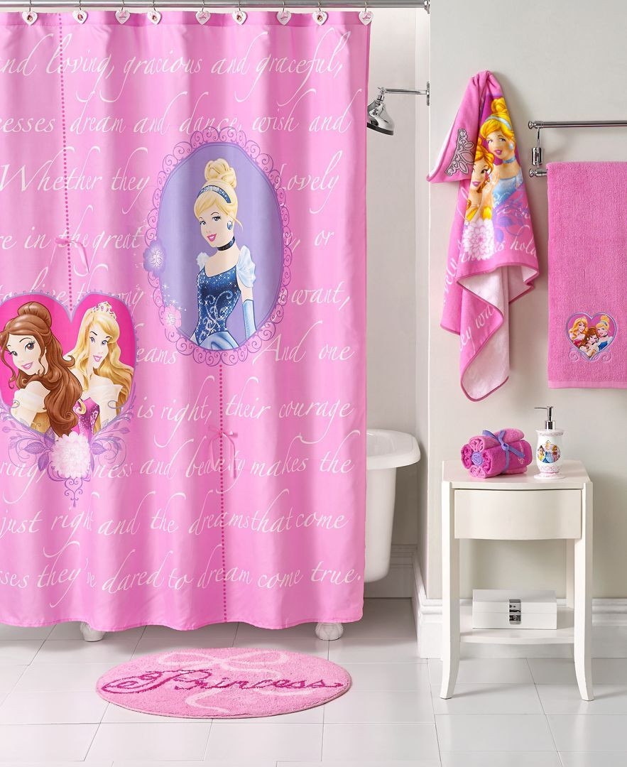 Disney Bathroom Decor
 Disney Bath Accessories Princess Timeless Shower Curtain