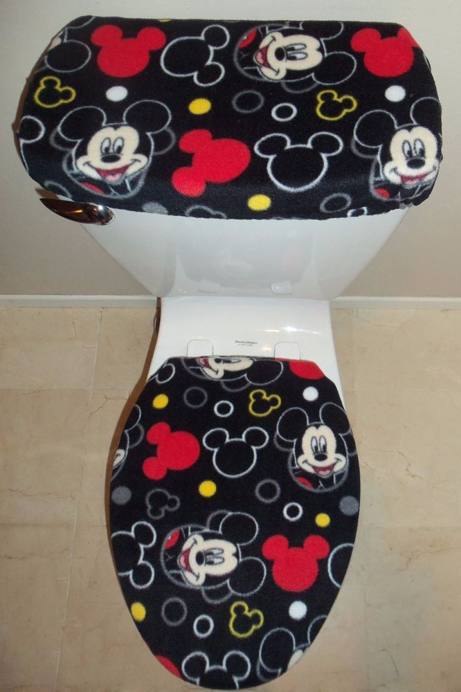 Disney Bathroom Decor
 Disney Mickey Mouse Heads Fleece Toilet Seat Cover Set