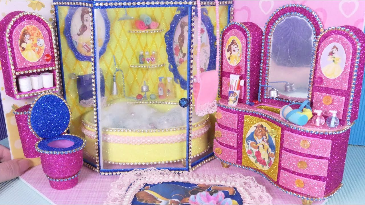 Disney Bathroom Decor
 DIY Miniature Dollhouse Room Belle Beauty and the Beast