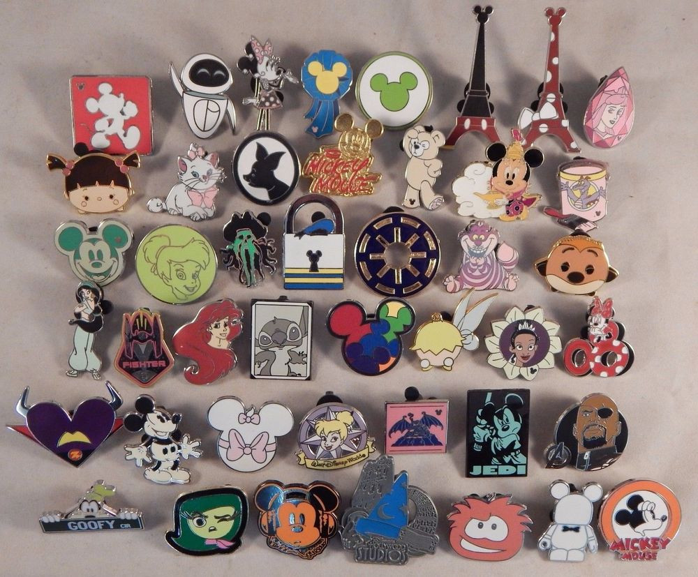 Disney Pins
 Disney Pin Trading Lot of 50 Assorted Collectible Pins