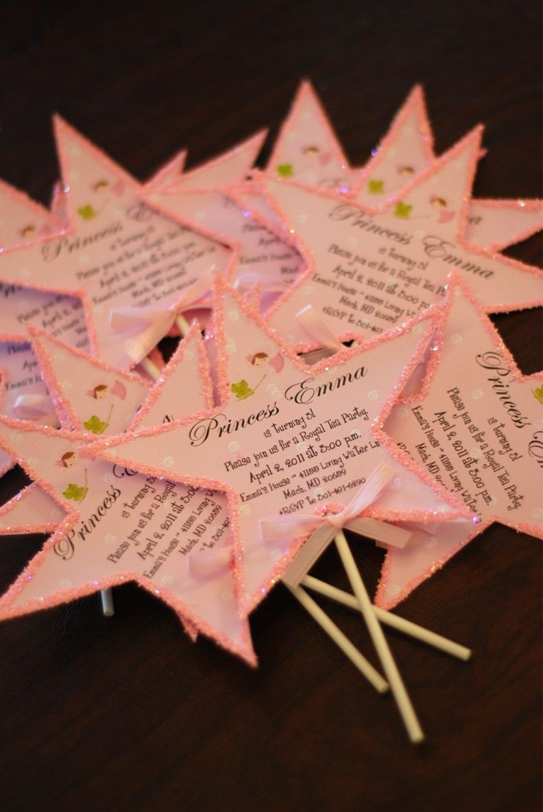 Disney Princess Tea Party Ideas
 papercraft party invitations Princess Wand Birthday Tea