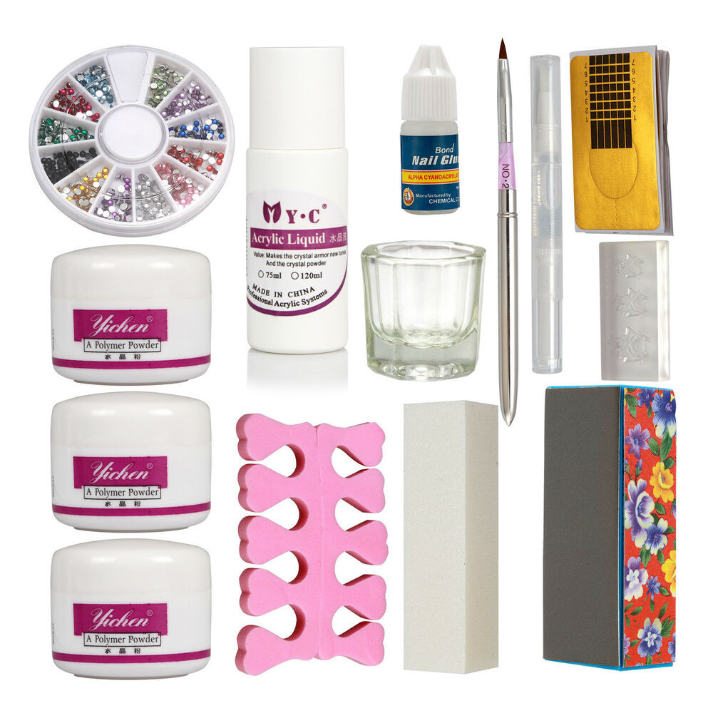 DIY Acrylic Nails Kit
 DIY Basic Acrylic Nail Art Tips Kit Liquid Powder Glue