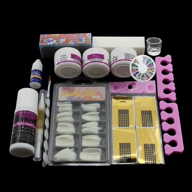 DIY Acrylic Nails Kit
 Pro Full Pro Nail Art Tips Kit DIY Acrylic Nail Liquid