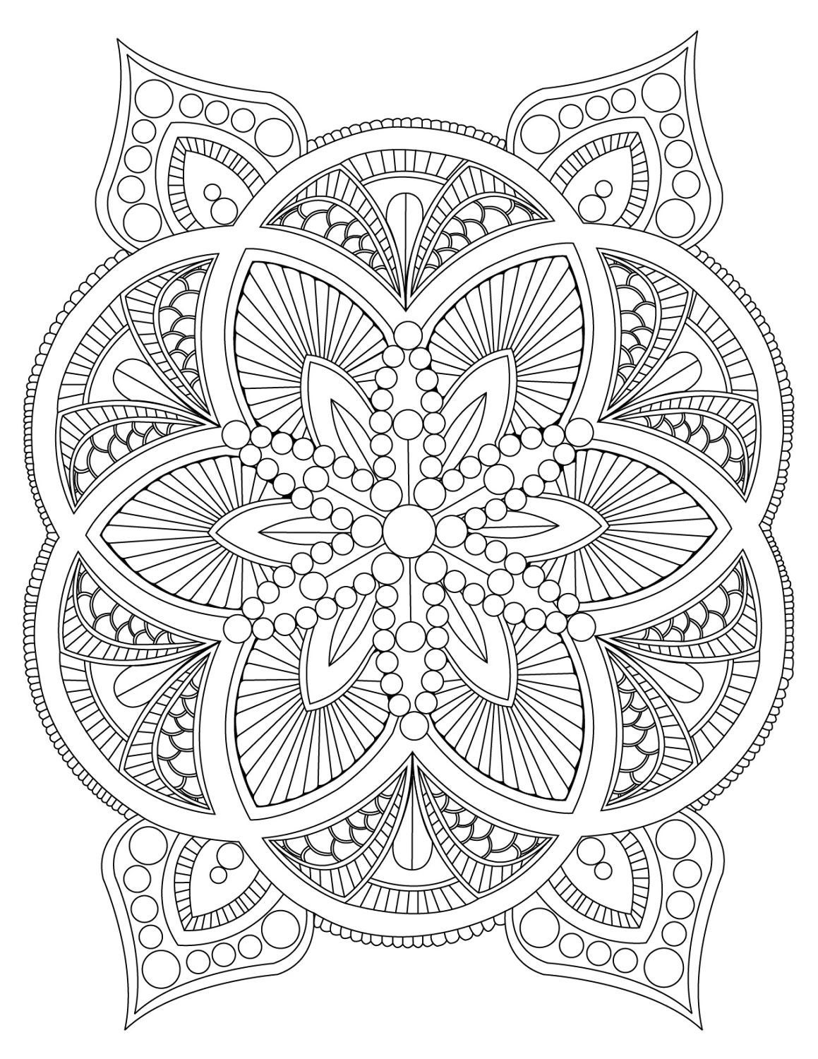 DIY Adult Coloring Book
 Abstract Mandala Coloring Page for Adults DIY Printable