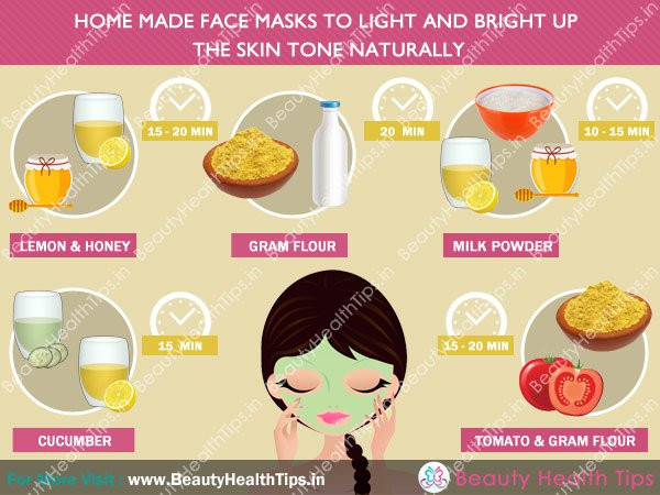 DIY At Home Face Mask
 Home made face masks to light and bright up the skin