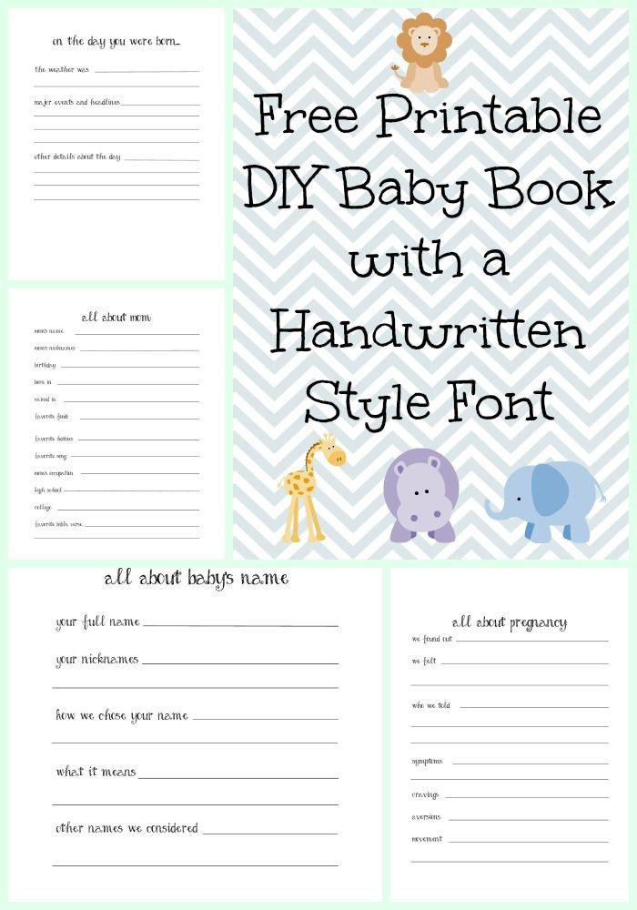 DIY Baby Book Ideas
 Make a DIY Baby Book with a Handwritten Style Font with