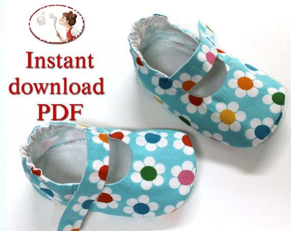 DIY Baby Booties
 Instant Sewing Pattern Baby Lilly shoes PDF DIY