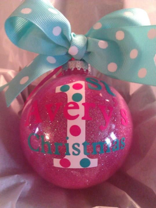 DIY Baby First Christmas Ornament
 It s A Girl Boy Pink Blue 4 Glass Ornament Keepsake by