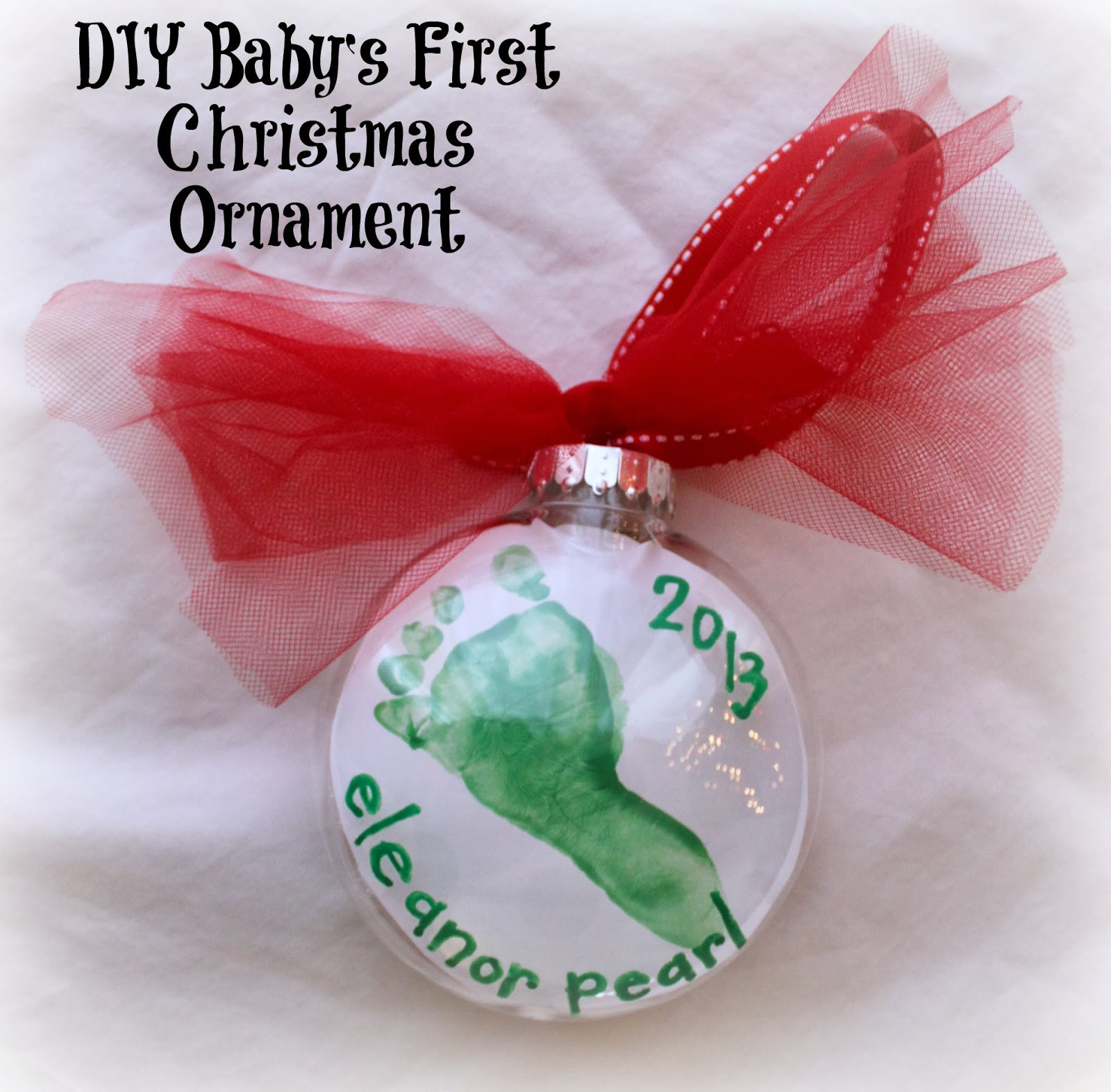 DIY Baby Footprint
 DIY Baby s First Christmas Footprint Ornament For Under