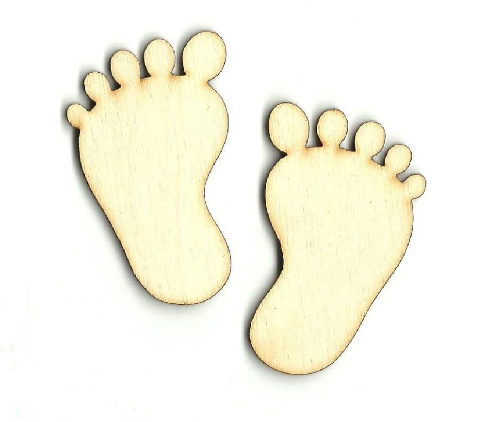 DIY Baby Footprint
 Baby Feet Footprints Unfinished Wood Shape Craft Laser Cut