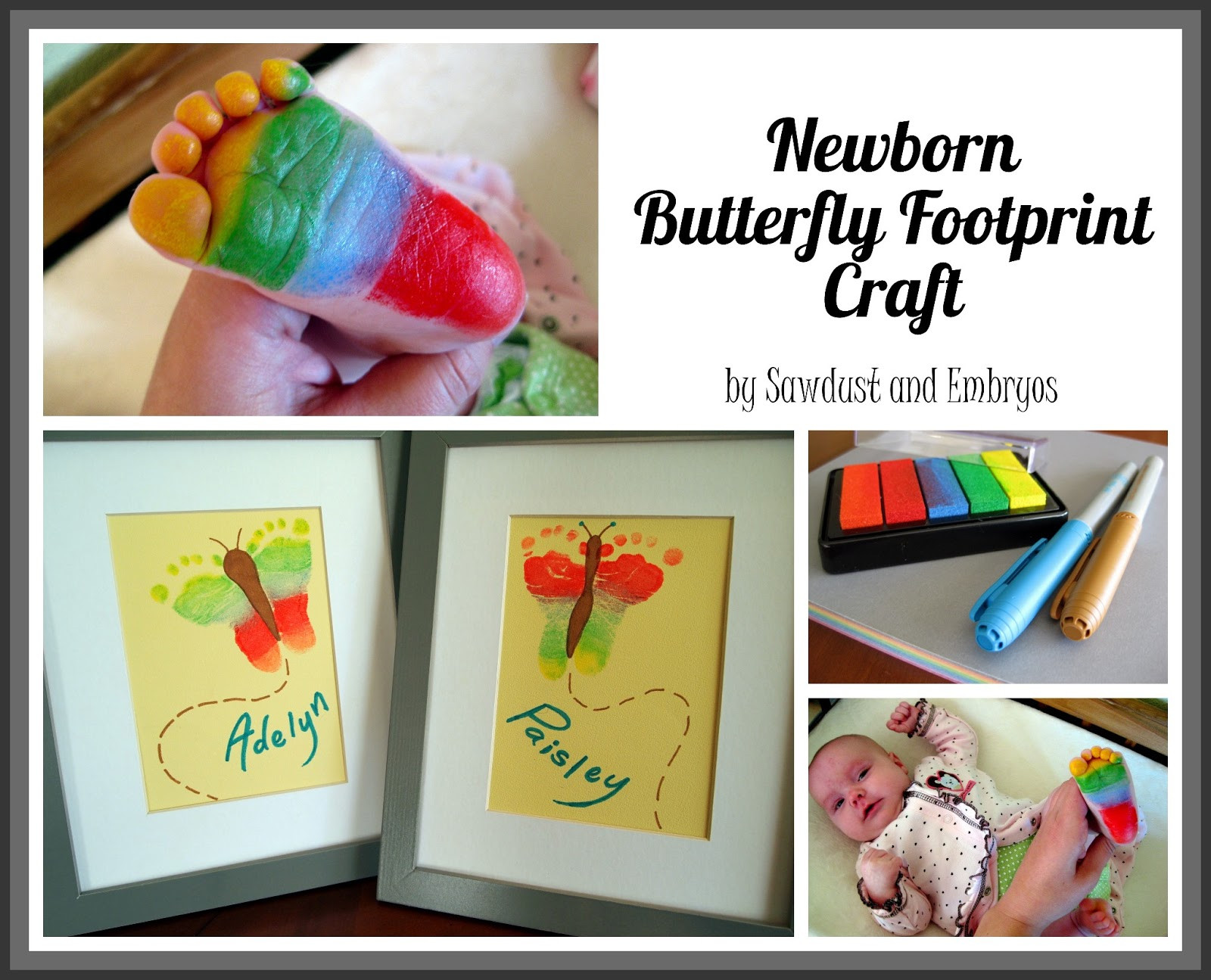 DIY Baby Footprint
 Cute DIY Footprint Butterfly
