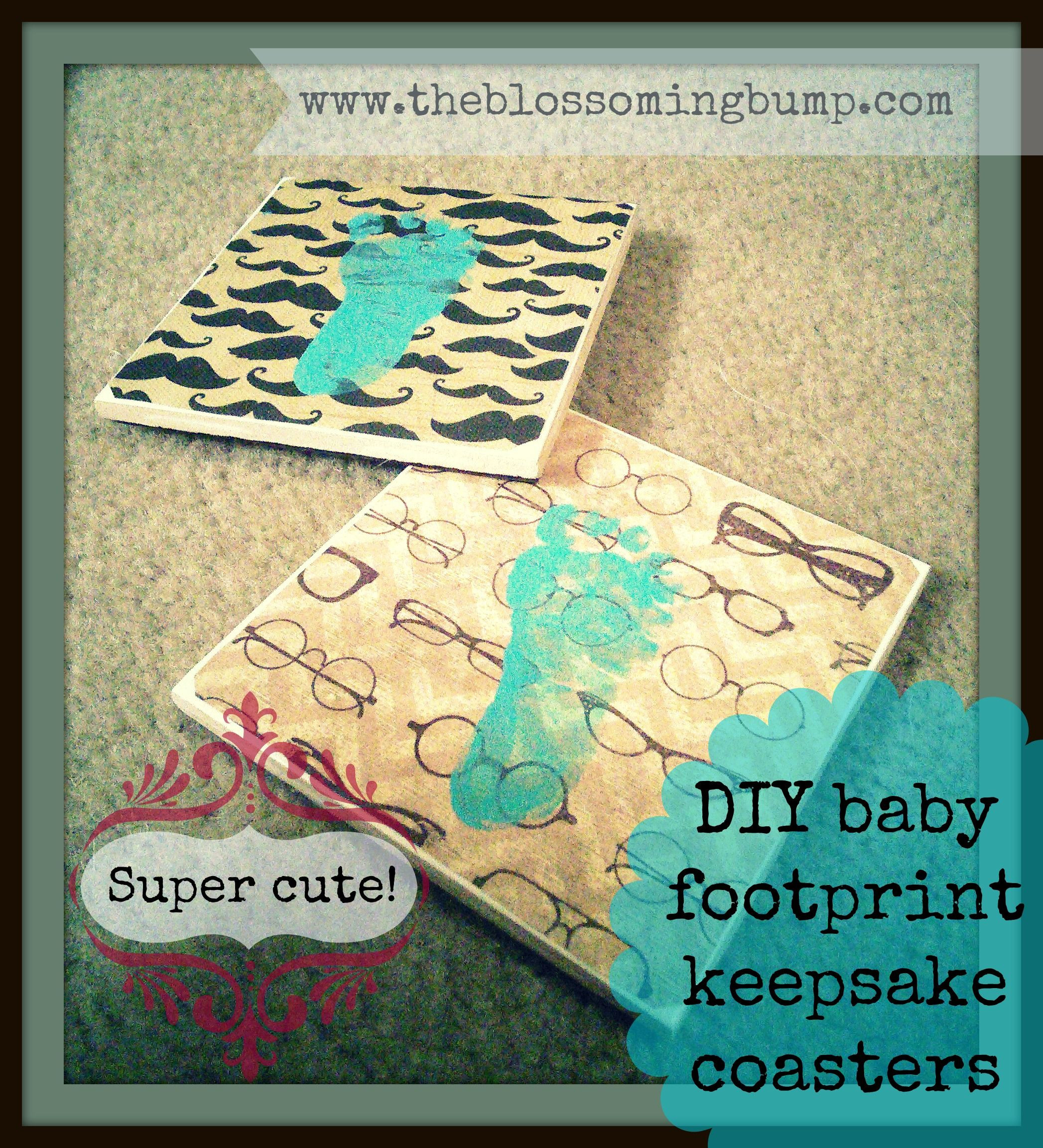 DIY Baby Footprint
 Super cute DIY baby footprint keepsake coasters and other