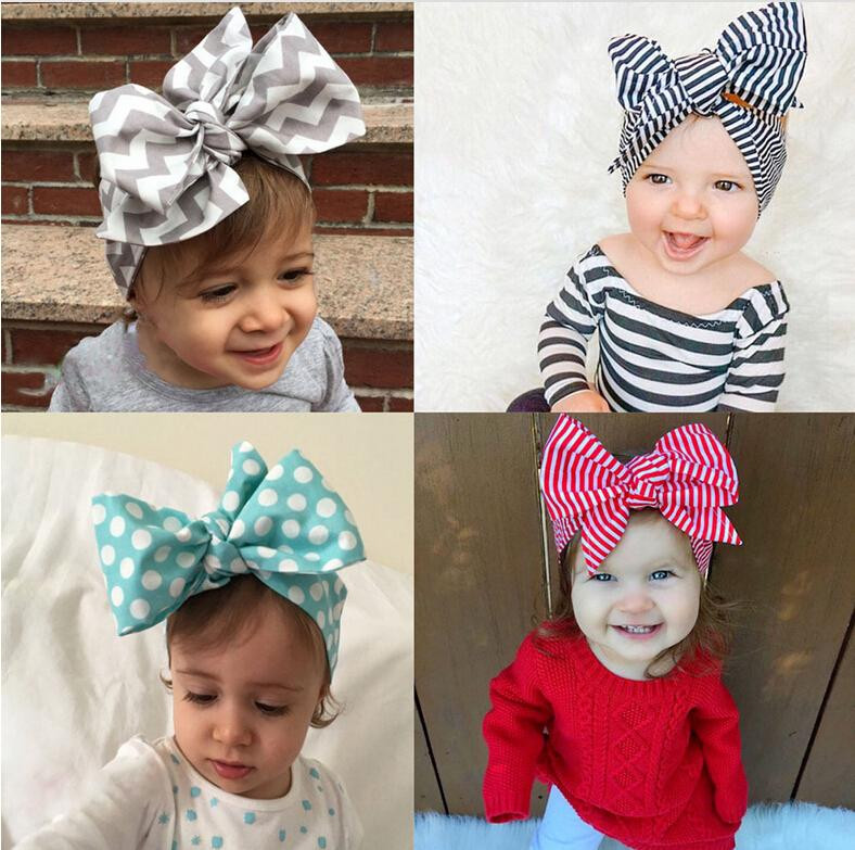 DIY Baby Headband
 2016 Headband DIY Tie Bow Hairbands Big Bow Cute Dot Print