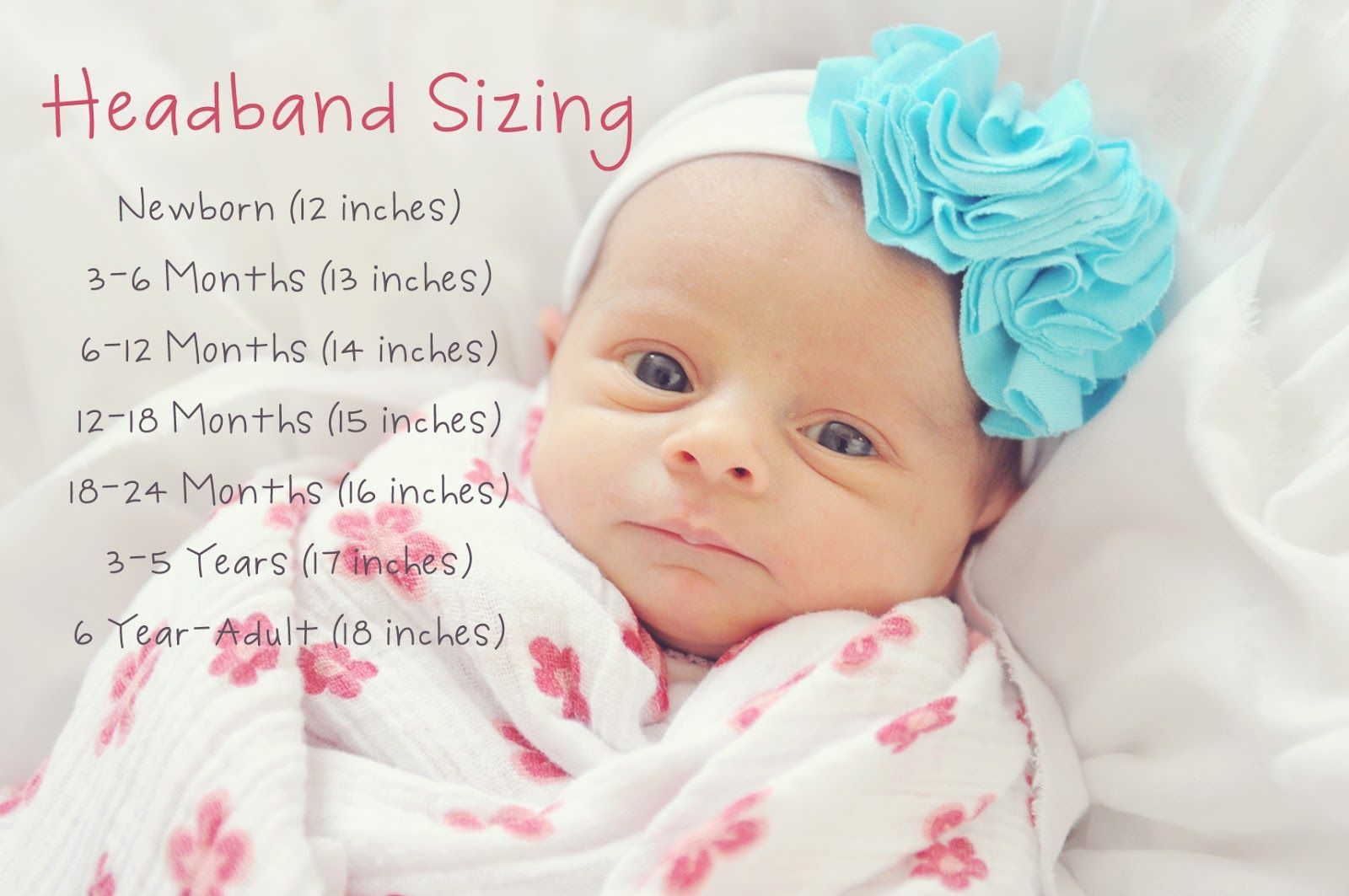 DIY Baby Headband
 Headband sizing for DIYers