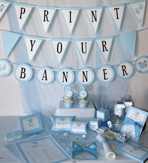 Diy Baby Shower Centerpieces For Boy
 Baby Shower Printables Baby Boy Blue DIY by PressPrintParty