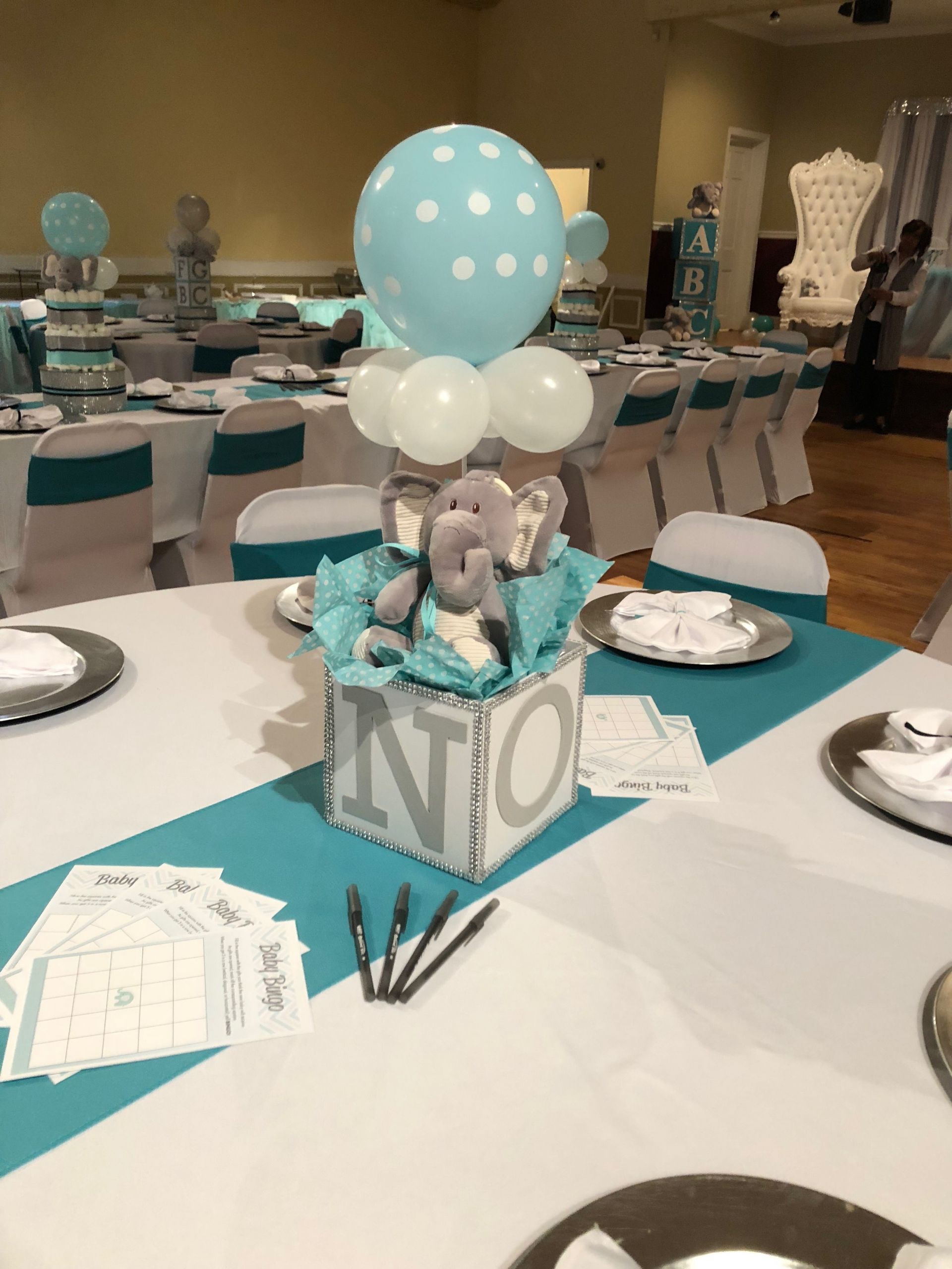 Diy Baby Shower Centerpieces For Boy
 Elephant baby shower in 2019