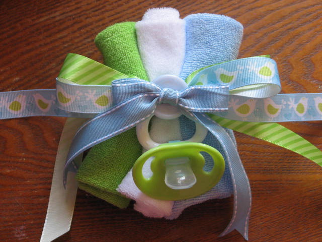 DIY Baby Shower Corsages
 Baby Shower Washcloth Corsage