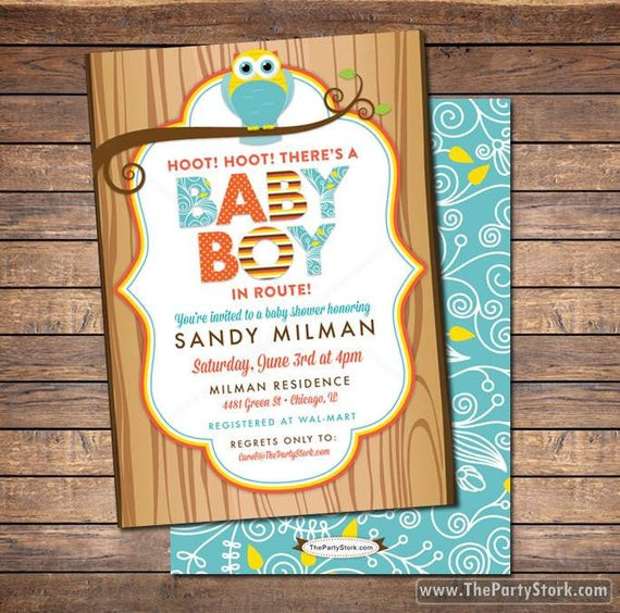 DIY Baby Shower Invitations For Boys
 Owl Baby Shower Invitation printable DIY boy baby shower