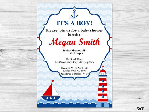 DIY Baby Shower Invitations For Boys
 Nautical Baby Boy Shower Invitation DIY Printable Custom