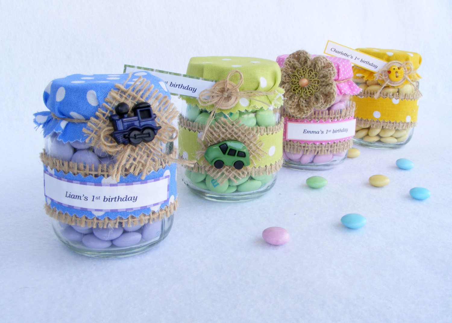 DIY Baby Shower Party Favors
 Baby shower favors in jar Rustic DIY baby shower Baby girl boy