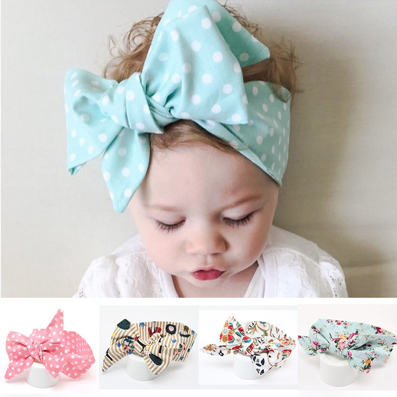 DIY Baby Turban Headbands
 Cute Dot Fabric Flowers Baby Turban Haarband DIY Big Bow