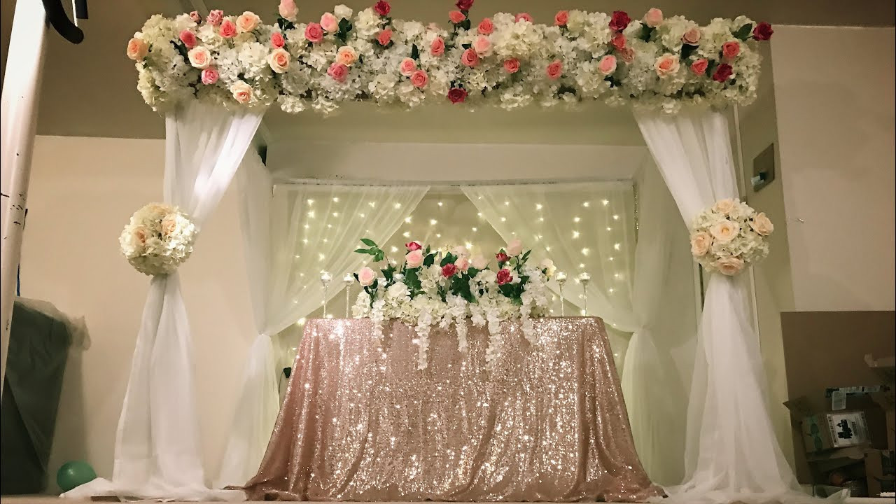 DIY Backdrop For Wedding
 DIY canopy and stage backdrop decor DIY floral decor DIY