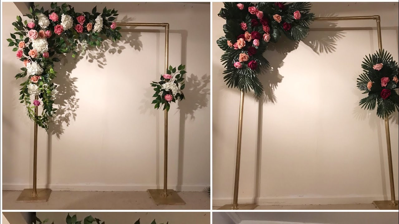 DIY Backdrops For Wedding
 DIY Tropical leaves backdrop DIY Arch backdrop DIY