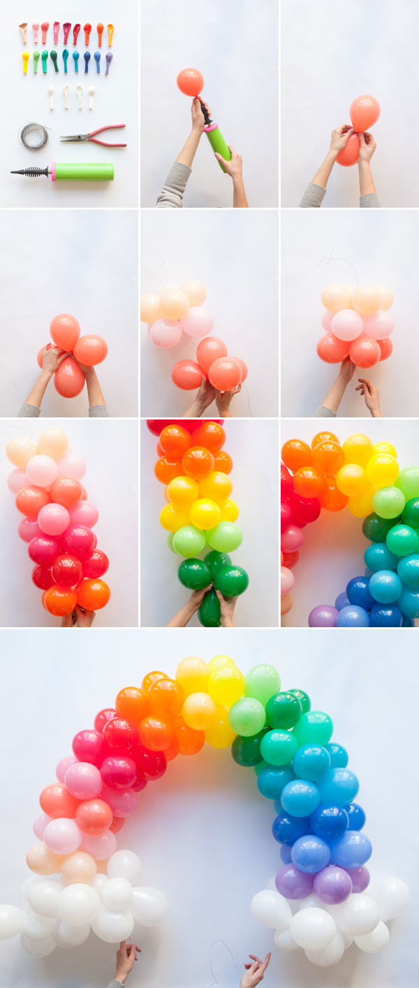 DIY Balloon Decoration
 Mini Rainbow Balloon Arch DIY