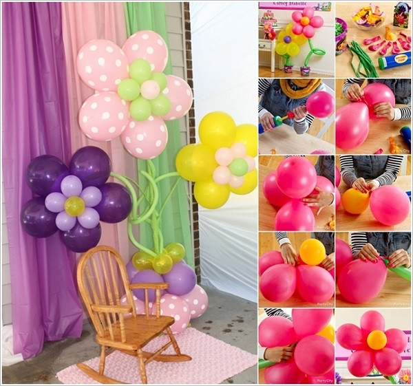DIY Balloon Decoration
 Wonderful DIY Pretty Balloon Flowers For Party
