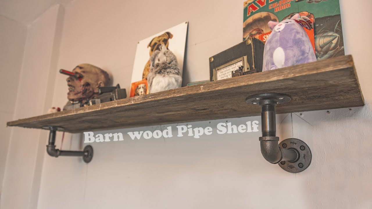 DIY Barn Wood Shelves
 DIY Pipe Shelf Barn wood