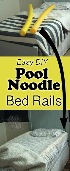 DIY Bed Rails For Toddler
 Easy DIY Pool Noodle bed rails So much less obstructive