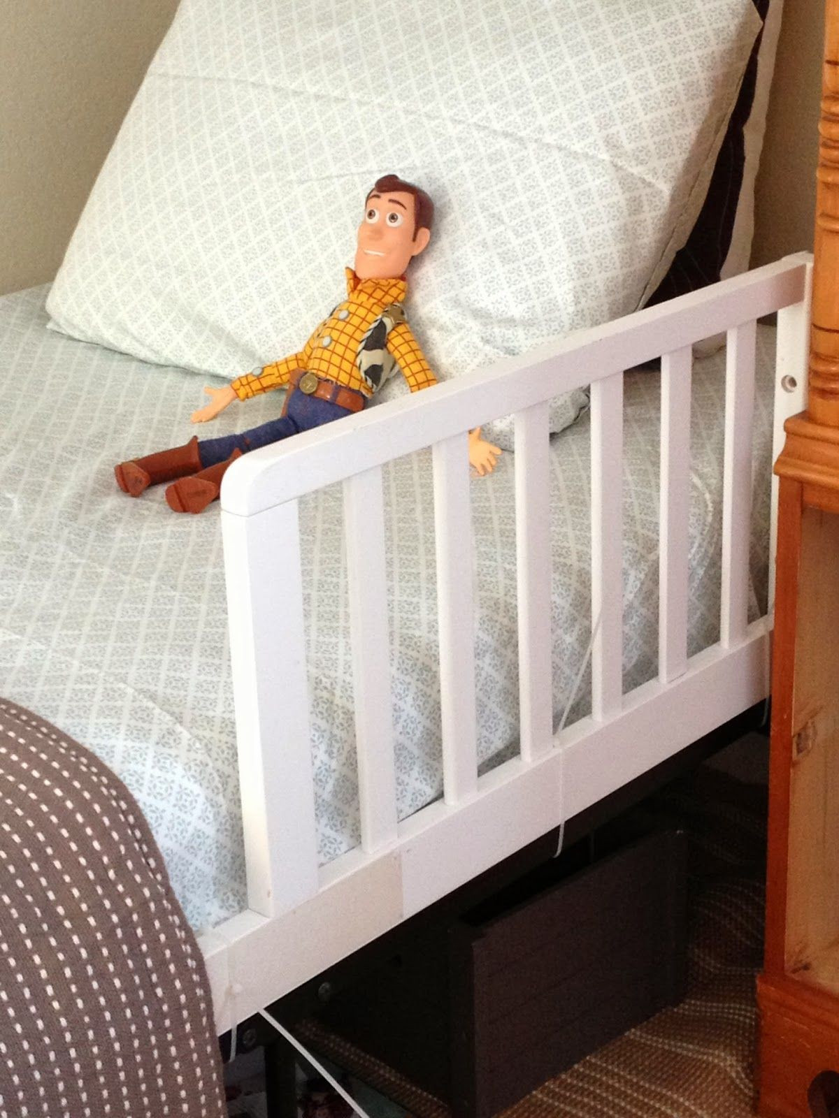 DIY Bed Rails For Toddler
 Diy safety rail for a toddler bed in 2019