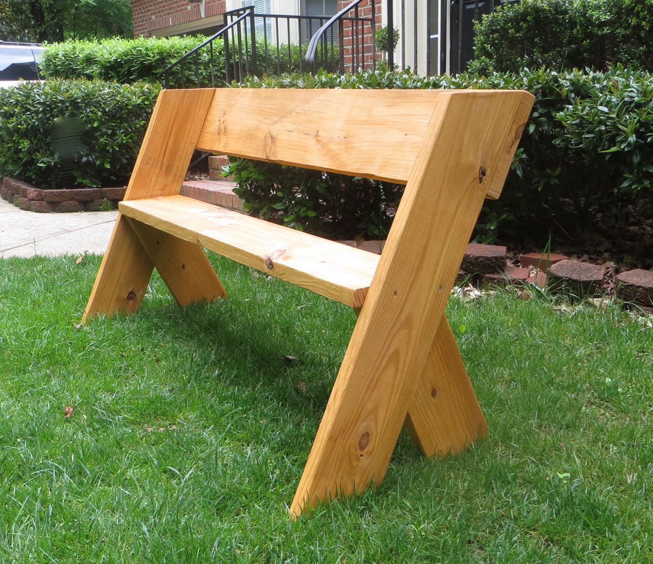 DIY Bench Outdoor
 The Project Lady DIY Tutorial $16 Simple Outdoor Wood Bench