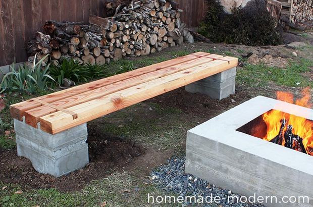 DIY Bench Outdoor
 HomeMade Modern DIY Outdoor Concrete Bench