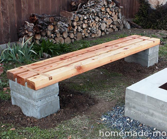 DIY Bench Outdoor
 HomeMade Modern DIY Outdoor Concrete Bench