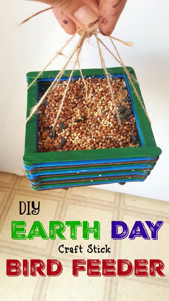 Diy Bird Feeder For Kids
 DIY Bird Feeder Earth Day Craft Sticks Craft for Kids