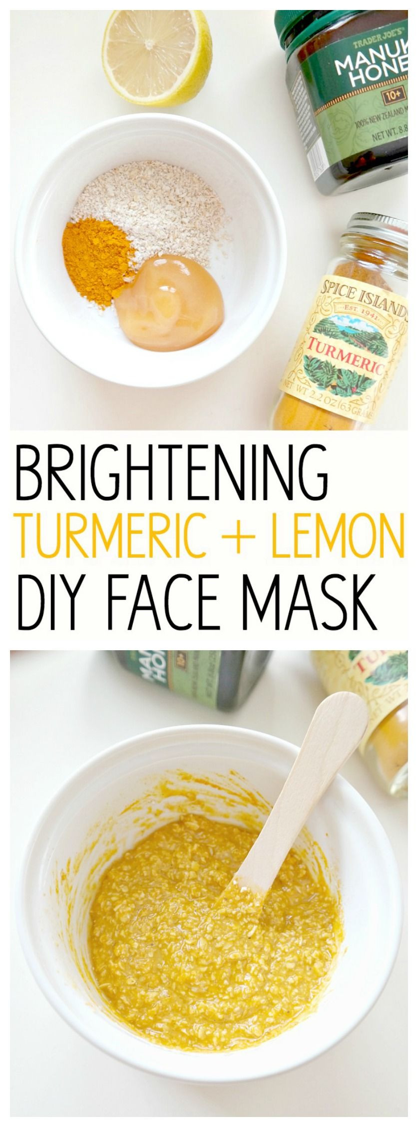 DIY Brightening Face Mask
 Brightening Turmeric and Lemon DIY Face Mask