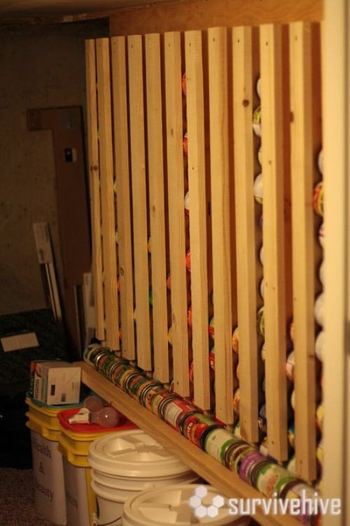 DIY Canned Food Organizer
 DIY Hanging Canned Food Storage