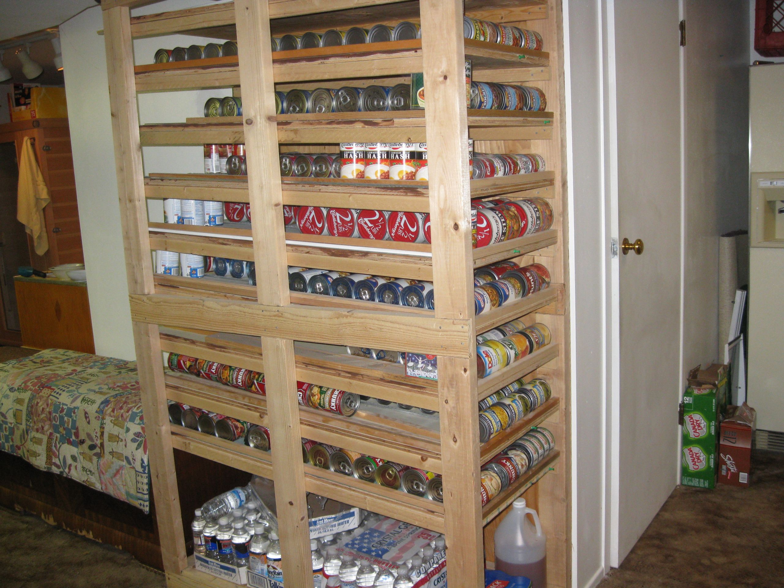 DIY Canned Food Organizer
 Slanted Shelf Pattern for Canned Food Rotation