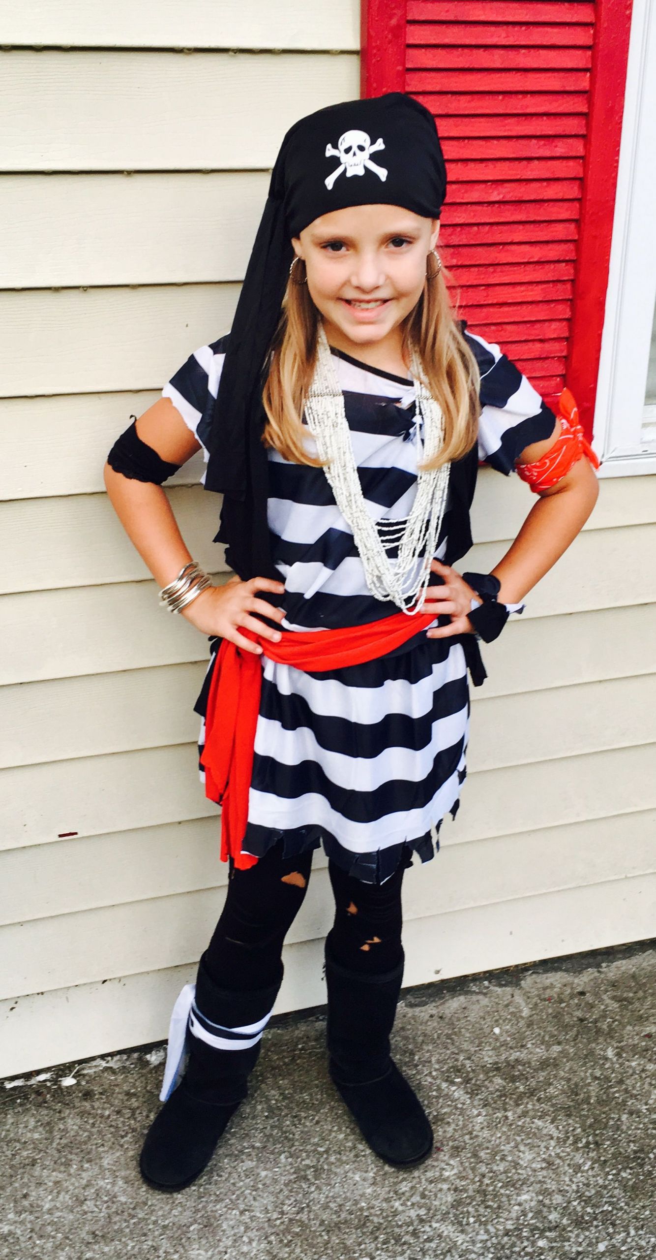 Diy Child Pirate Costume
 Easy girl s pirate costume made from cheap adult size