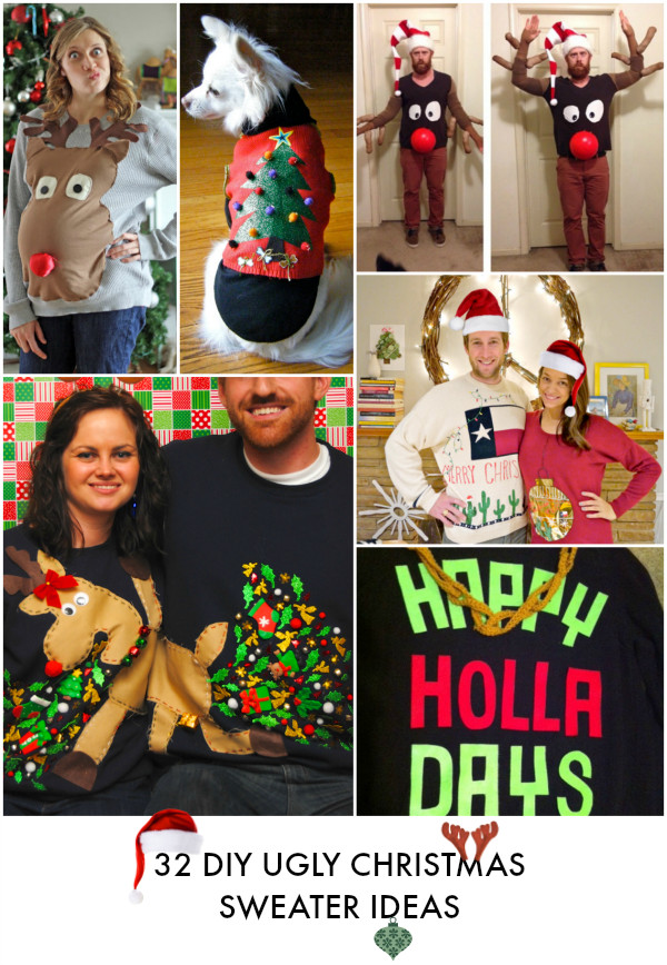 DIY Children'S Ugly Christmas Sweater
 32 DIY Ugly Christmas Sweaters C R A F T