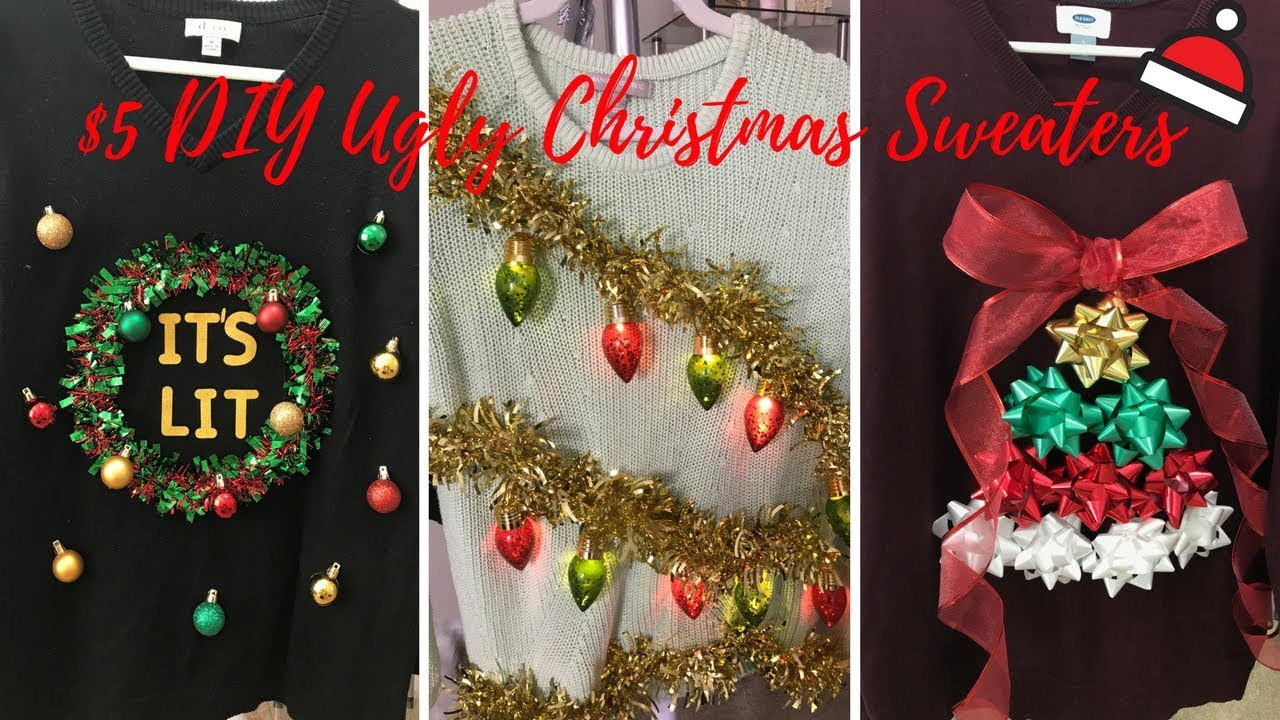 DIY Children'S Ugly Christmas Sweater
 $5 EASY DIY UGLY CHRISTMAS SWEATERS 6 STYLES