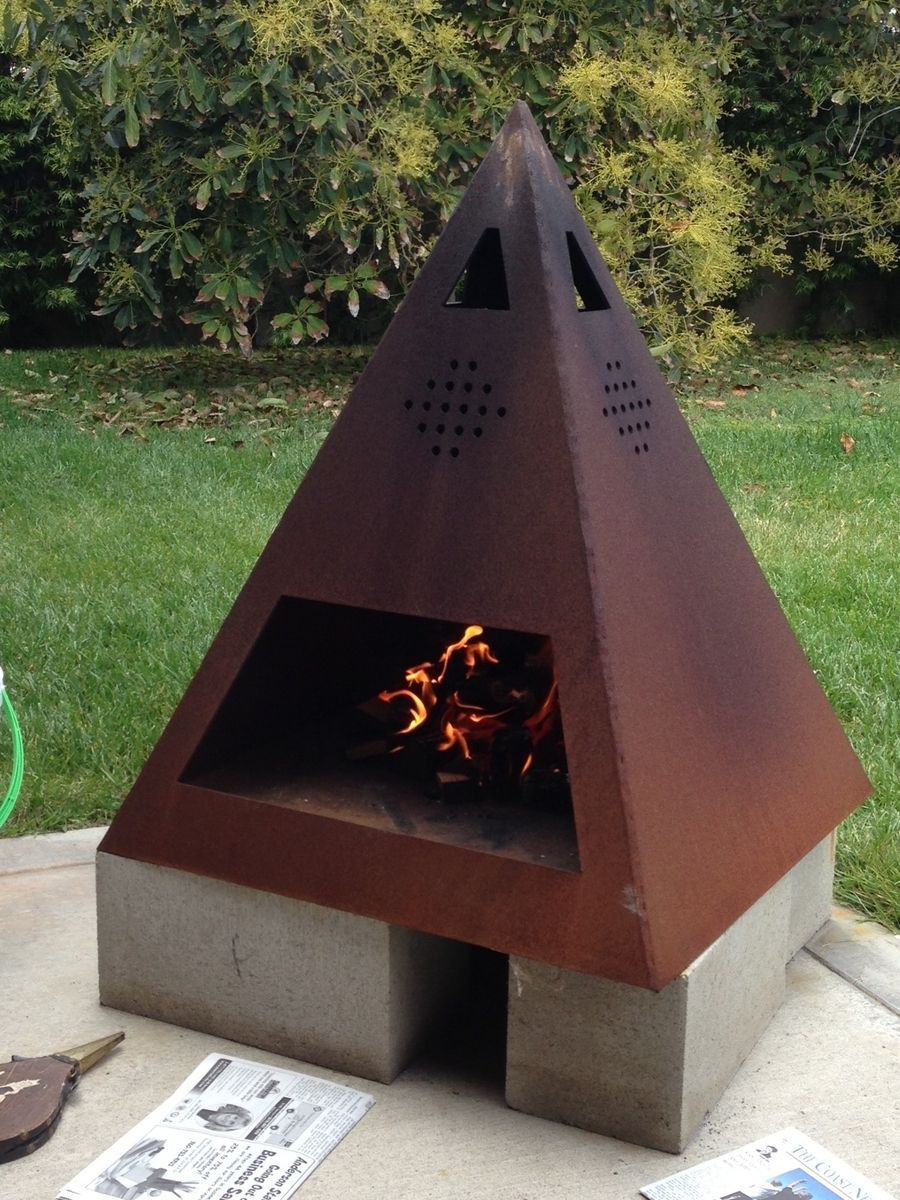 DIY Chiminea Outdoor Fireplace
 Custom Made Outdoor Steel Chiminea Fireplace