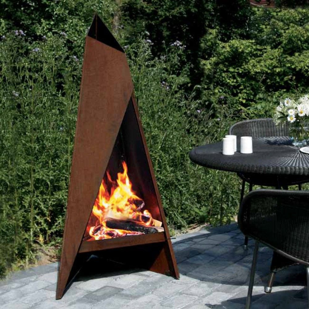 DIY Chiminea Outdoor Fireplace
 Heta Tipi Garden Steel Chimenea Corten Steel