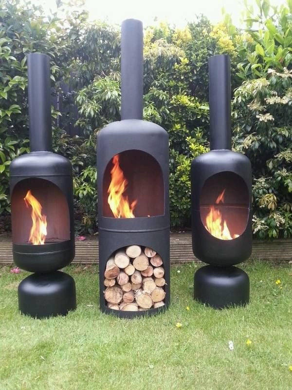 DIY Chiminea Outdoor Fireplace
 wood burning iron chiminea garden fireplace ideas fire
