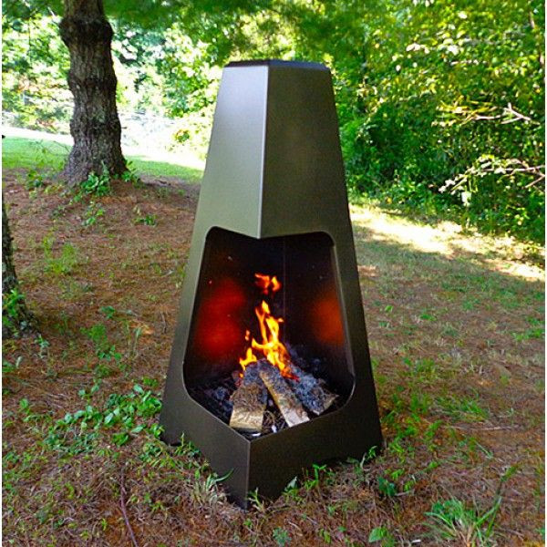 DIY Chiminea Outdoor Fireplace
 Outdoor Steel Chiminea 20" x 45" in Bronze Finish