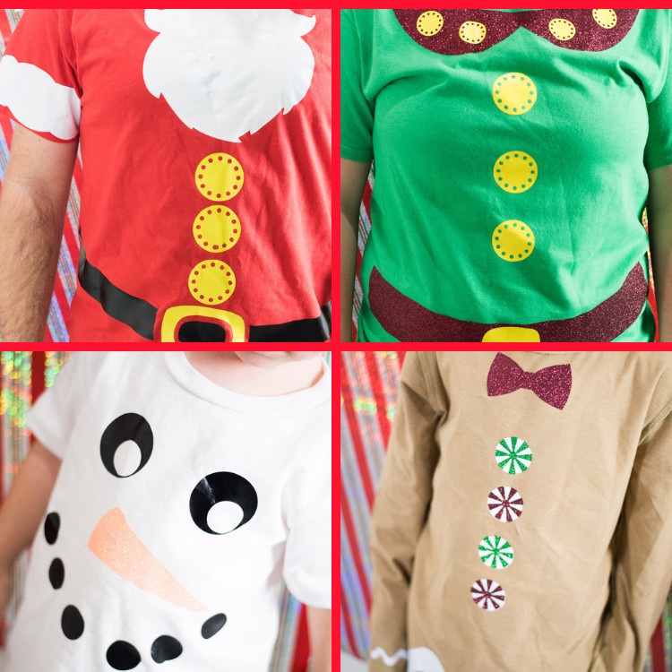 DIY Christmas Shirts
 DIY Christmas Shirt Ideas Santa Elf Gingerbread Man