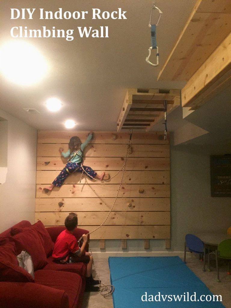DIY Climbing Wall For Toddlers
 DIY wood panel indoor rock climbing wall idea
