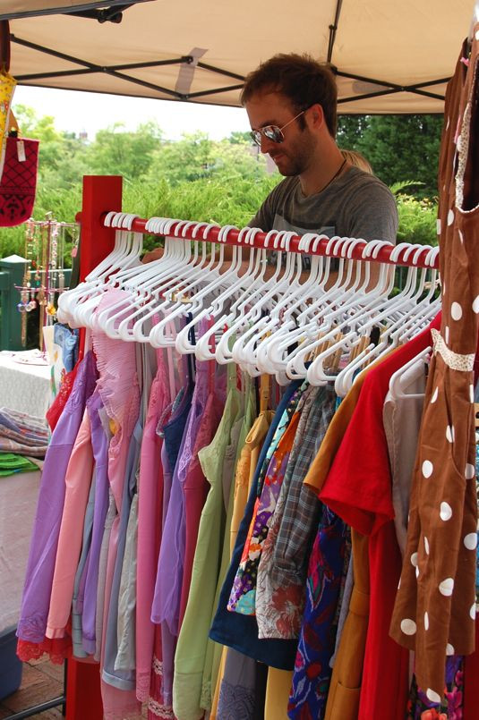 DIY Clothing Rack For Yard Sale
 yard sale clothes rack