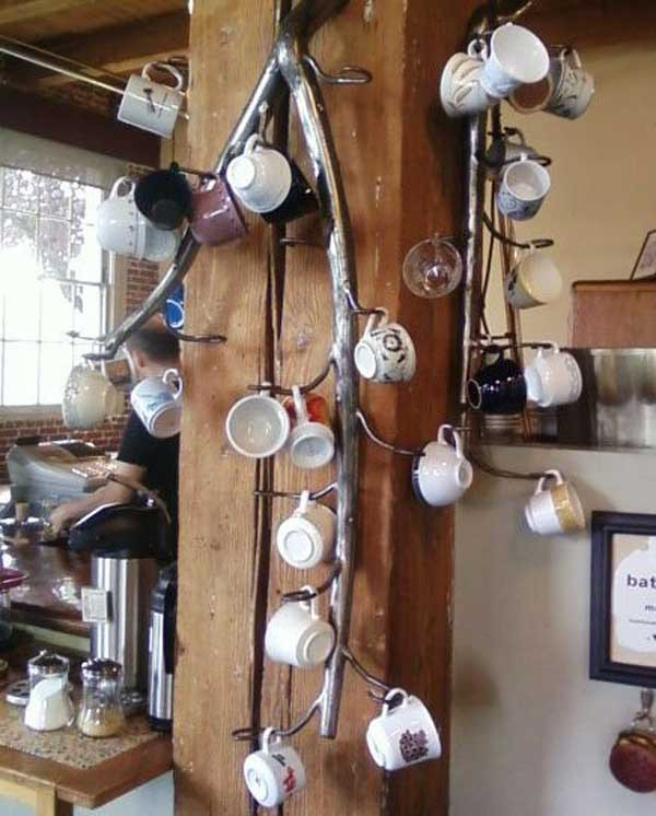 DIY Coffee Mug Rack
 30 Fun and Practical DIY Coffee Mugs Storage Ideas for